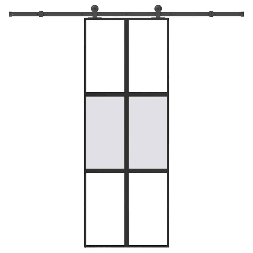 VidaXL porte coulissante avec ferrures 76x205 cm verre trempé et aluminium