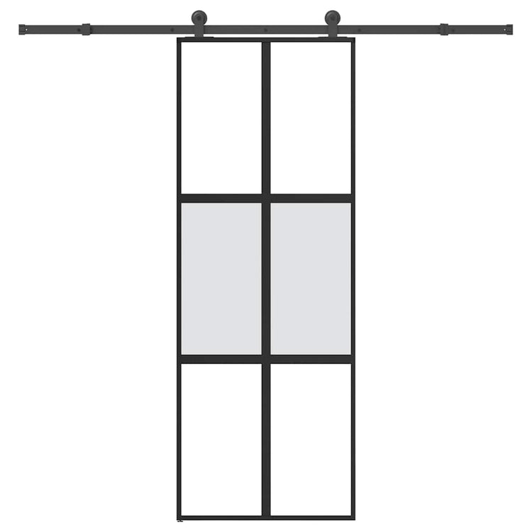 VidaXL porte coulissante avec ferrures 76x205 cm verre trempé et aluminium