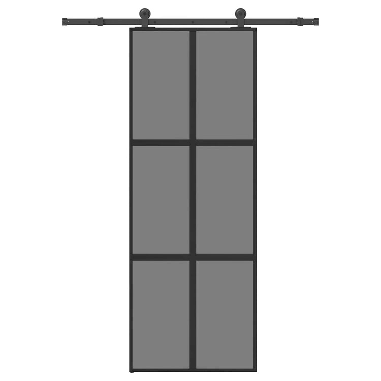 VidaXL porte coulissante avec ferrures 76x205 cm verre trempé et aluminium