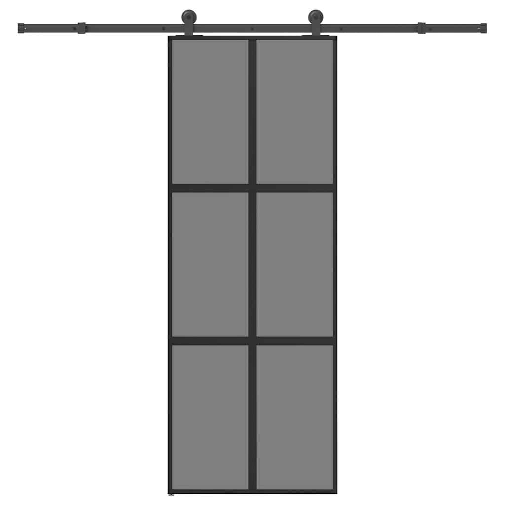 VidaXL porte coulissante avec ferrures 76x205 cm verre trempé et aluminium