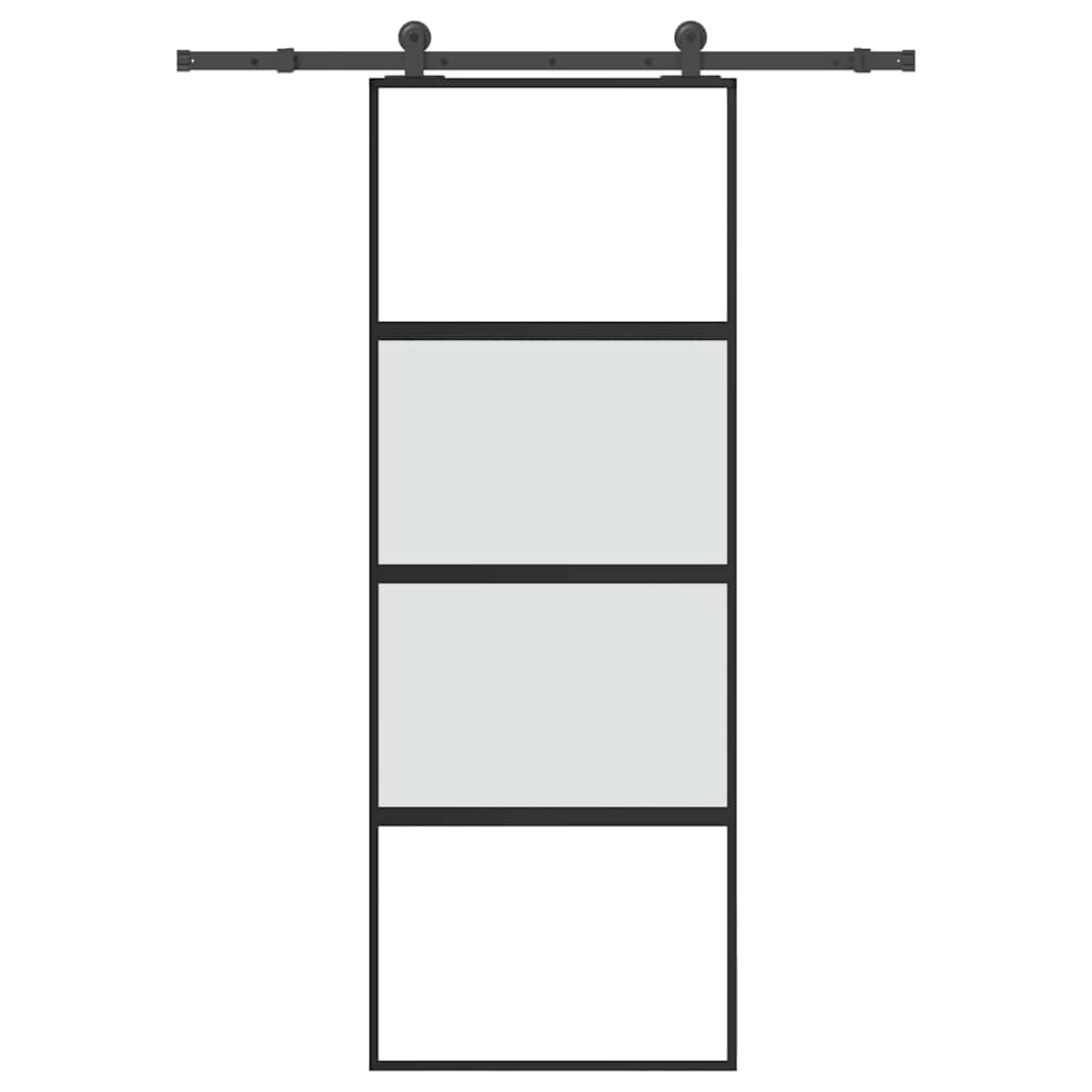 VidaXL porte coulissante avec ferrures 76x205 cm verre trempé et aluminium