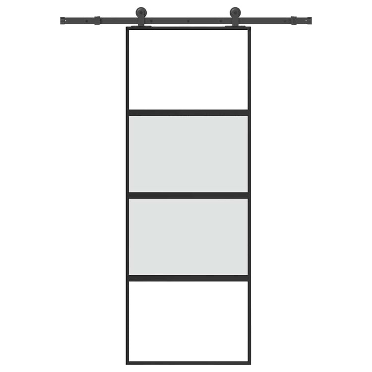 VidaXL porte coulissante avec ferrures 76x205 cm verre trempé et aluminium