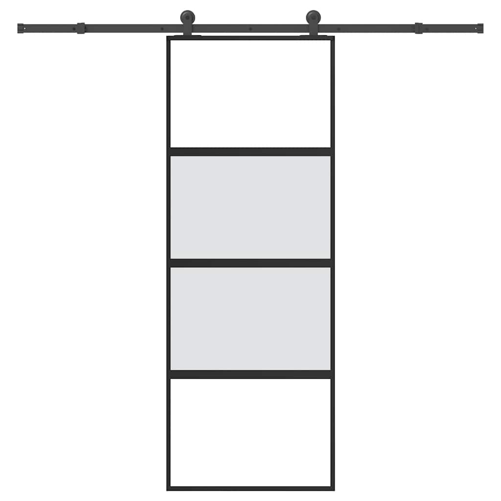 VidaXL porte coulissante avec ferrures 76x205 cm verre trempé et aluminium