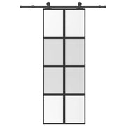 VidaXL porte coulissante avec ferrures 76x205 cm verre trempé et aluminium - afbeelding 1