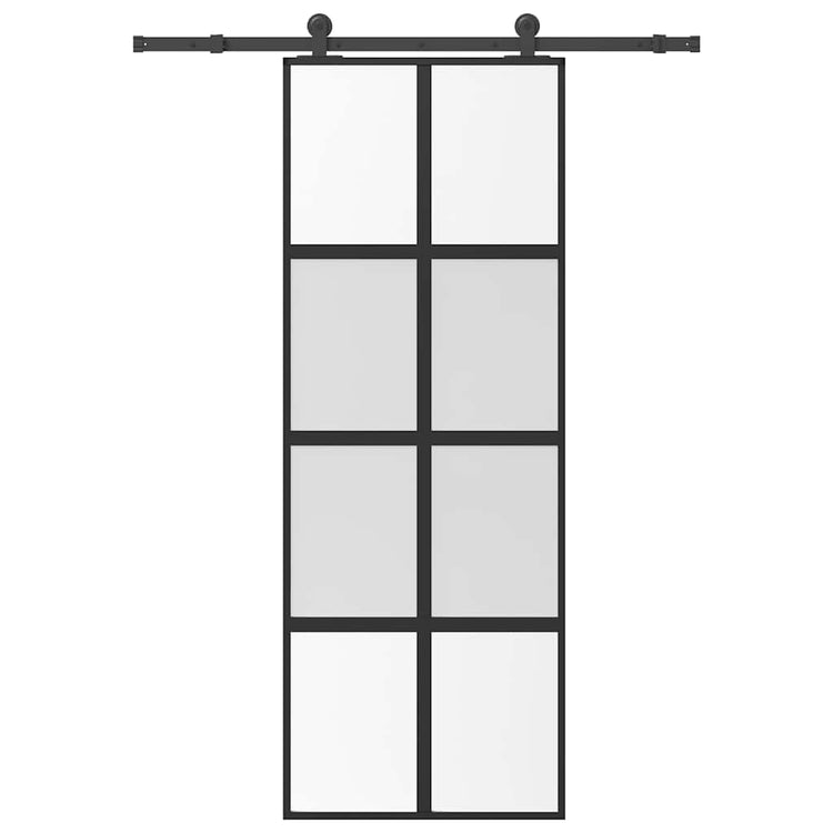 VidaXL porte coulissante avec ferrures 76x205 cm verre trempé et aluminium