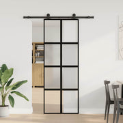 VidaXL porte coulissante avec ferrures 76x205 cm verre trempé et aluminium - afbeelding 2