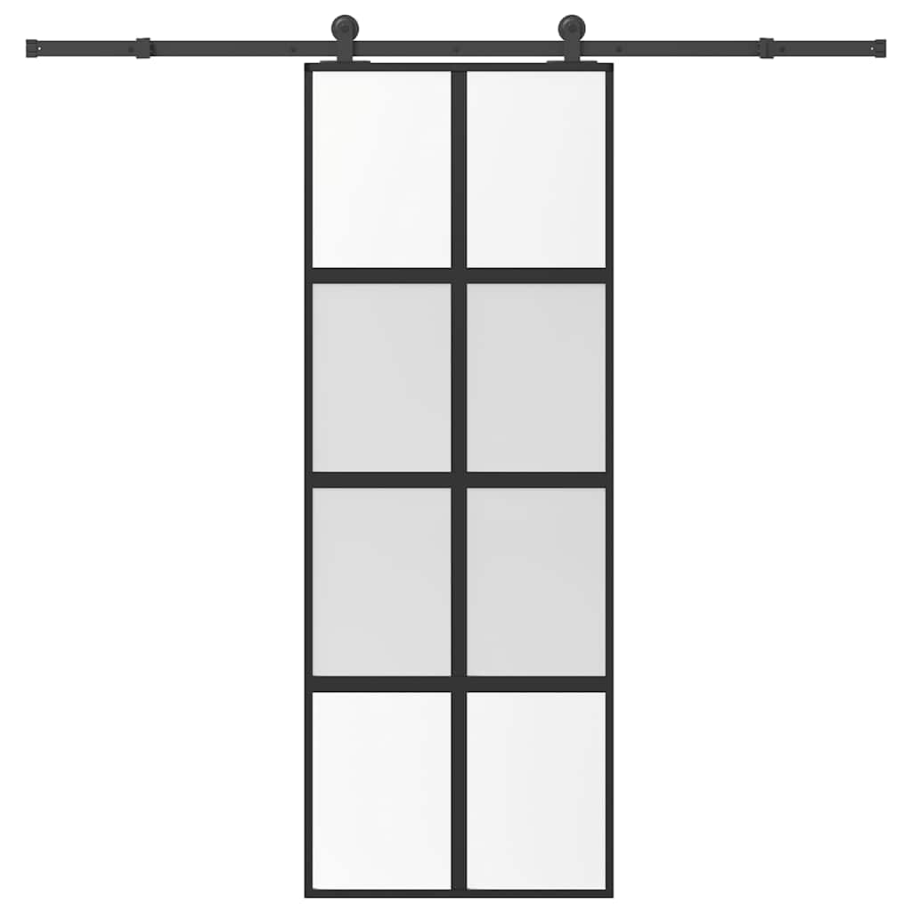 VidaXL porte coulissante avec ferrures 76x205 cm verre trempé et aluminium