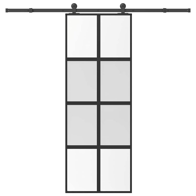 VidaXL porte coulissante avec ferrures 76x205 cm verre trempé et aluminium