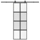 VidaXL porte coulissante avec ferrures 76x205 cm verre trempé et aluminium