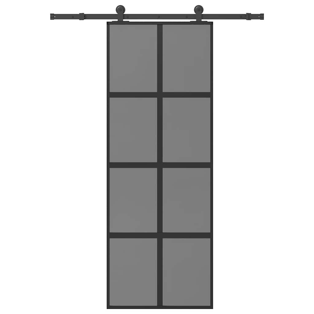 VidaXL porte coulissante avec ferrures 76x205 cm verre trempé et aluminium