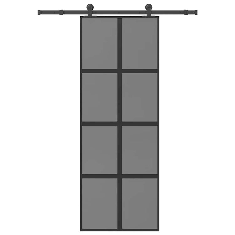 VidaXL porte coulissante avec ferrures 76x205 cm verre trempé et aluminium