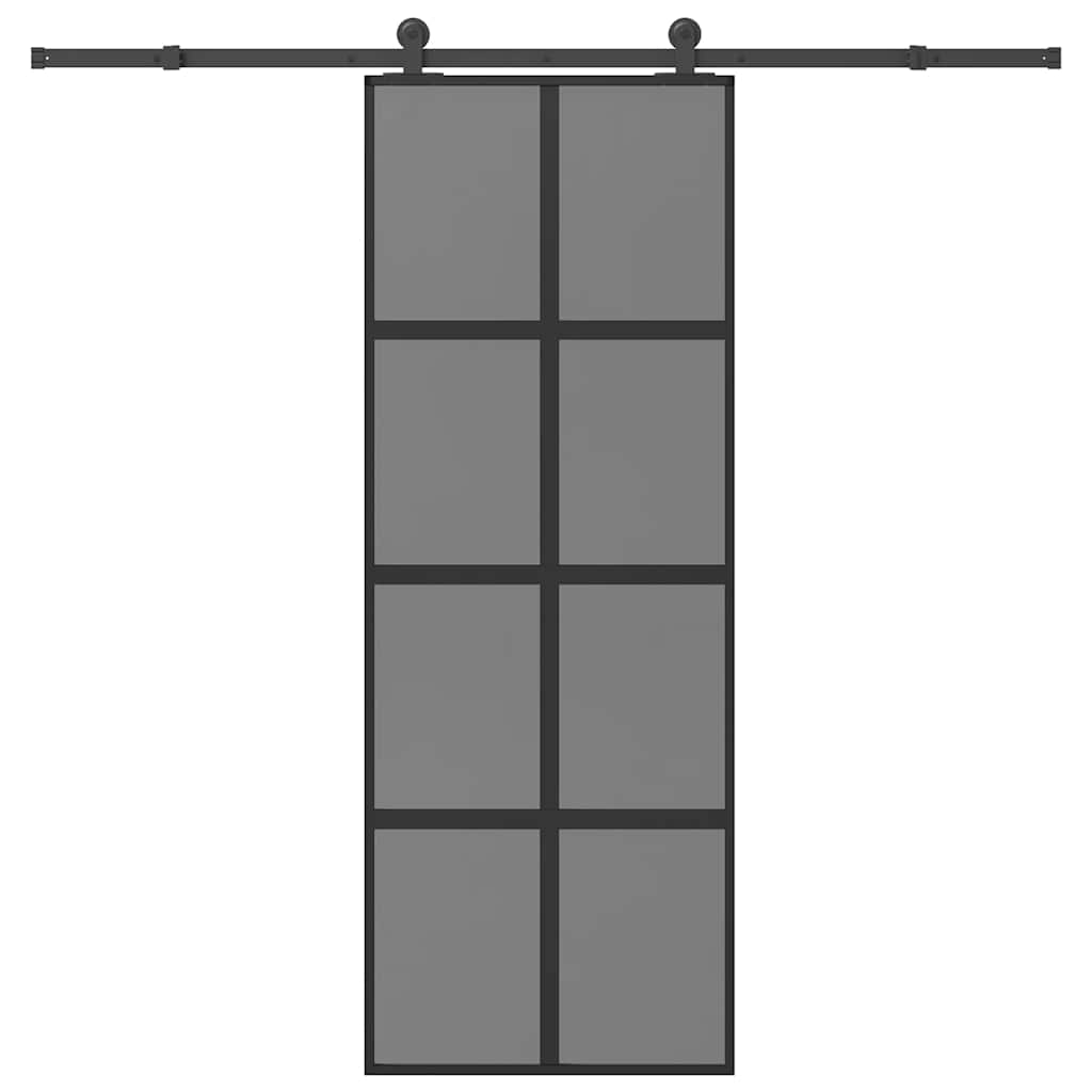 VidaXL porte coulissante avec ferrures 76x205 cm verre trempé et aluminium