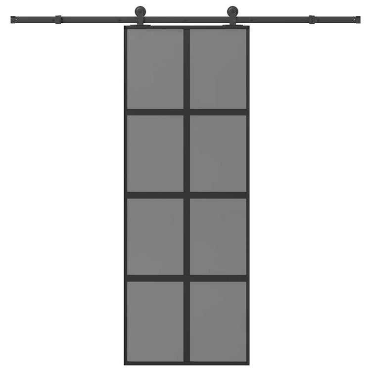 VidaXL porte coulissante avec ferrures 76x205 cm verre trempé et aluminium
