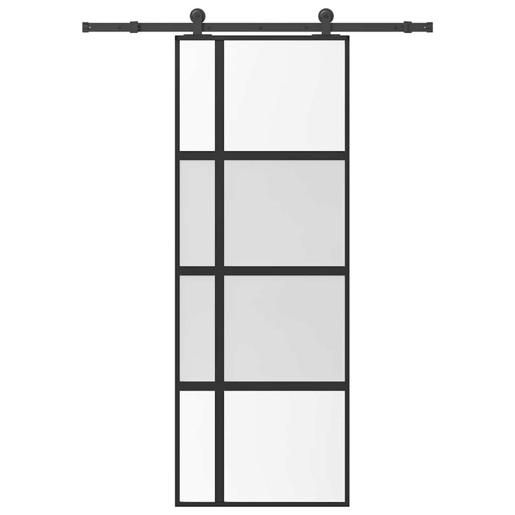 VidaXL porte coulissante avec ferrures 76x205 cm verre trempé et aluminium