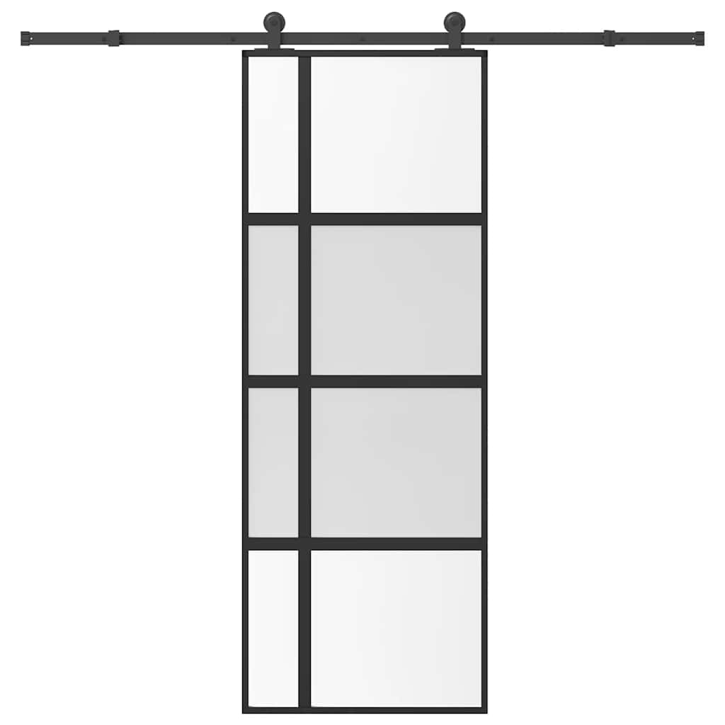 VidaXL porte coulissante avec ferrures 76x205 cm verre trempé et aluminium