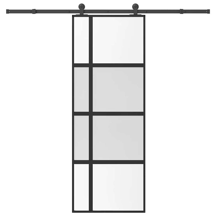 VidaXL porte coulissante avec ferrures 76x205 cm verre trempé et aluminium
