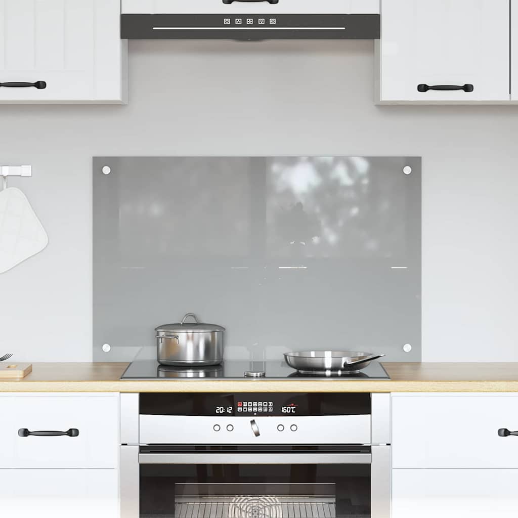 Vidaxxl crédence de cuisine gris clair 80 x 50 cm verre trempé
