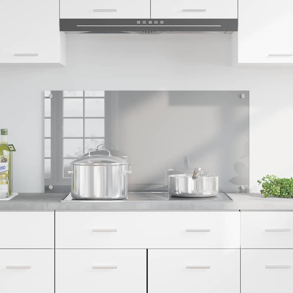 Vidaxxl crédence de cuisine gris clair 100 x 50 cm verre trempé