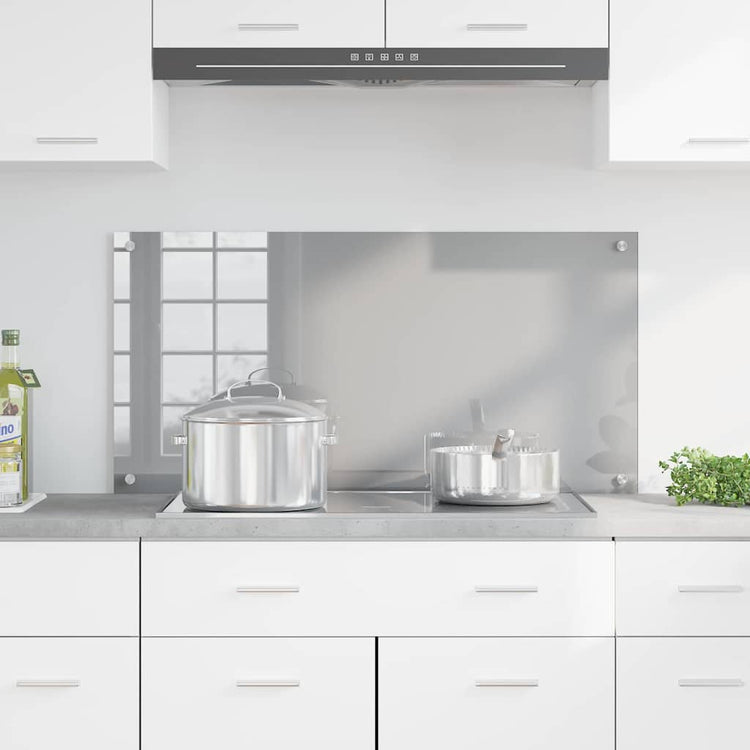 Vidaxxl crédence de cuisine gris clair 100 x 50 cm verre trempé