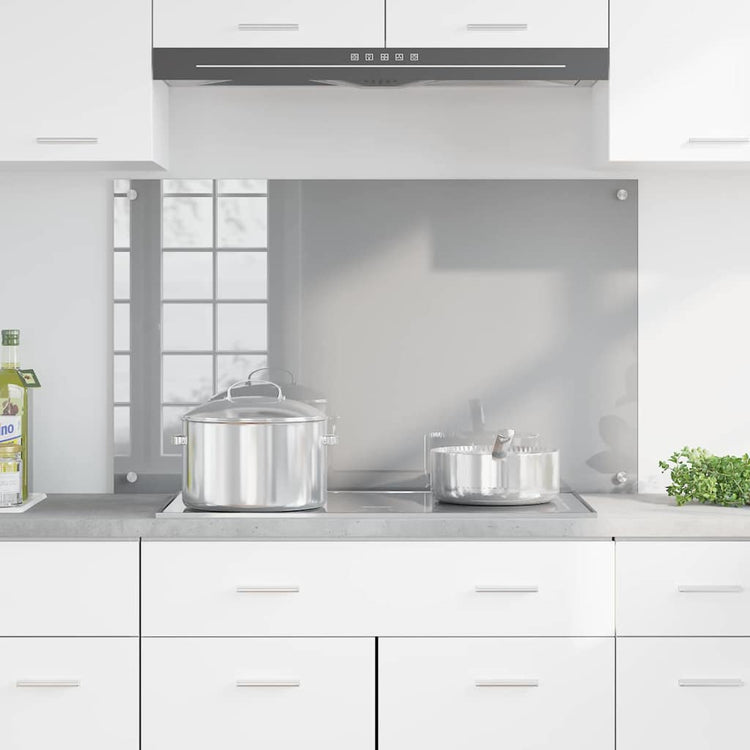 Vidaxxl crédence de cuisine gris clair 100 x 60 cm verre trempé