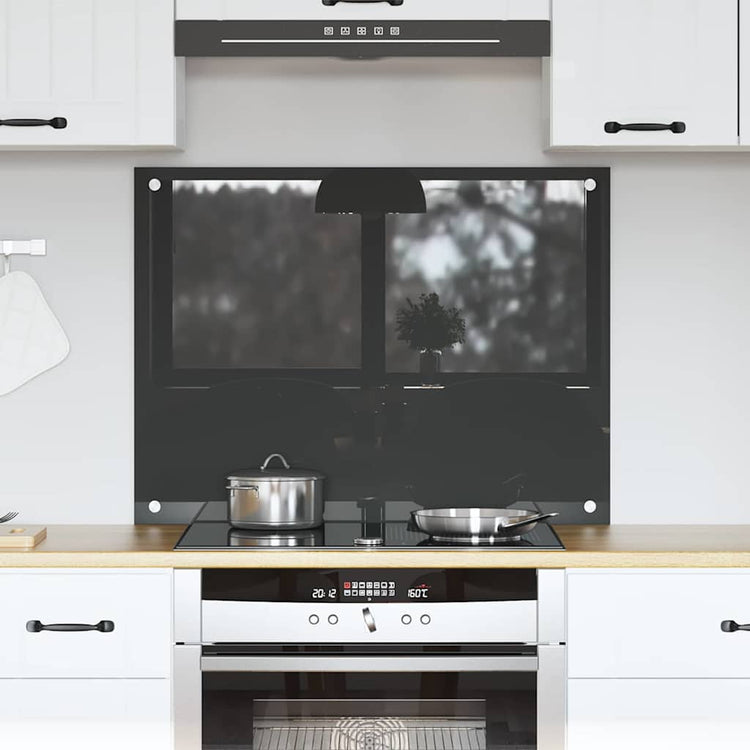 Vidaxxl crédence de cuisine gris foncé 80 x 60 cm verre trempé