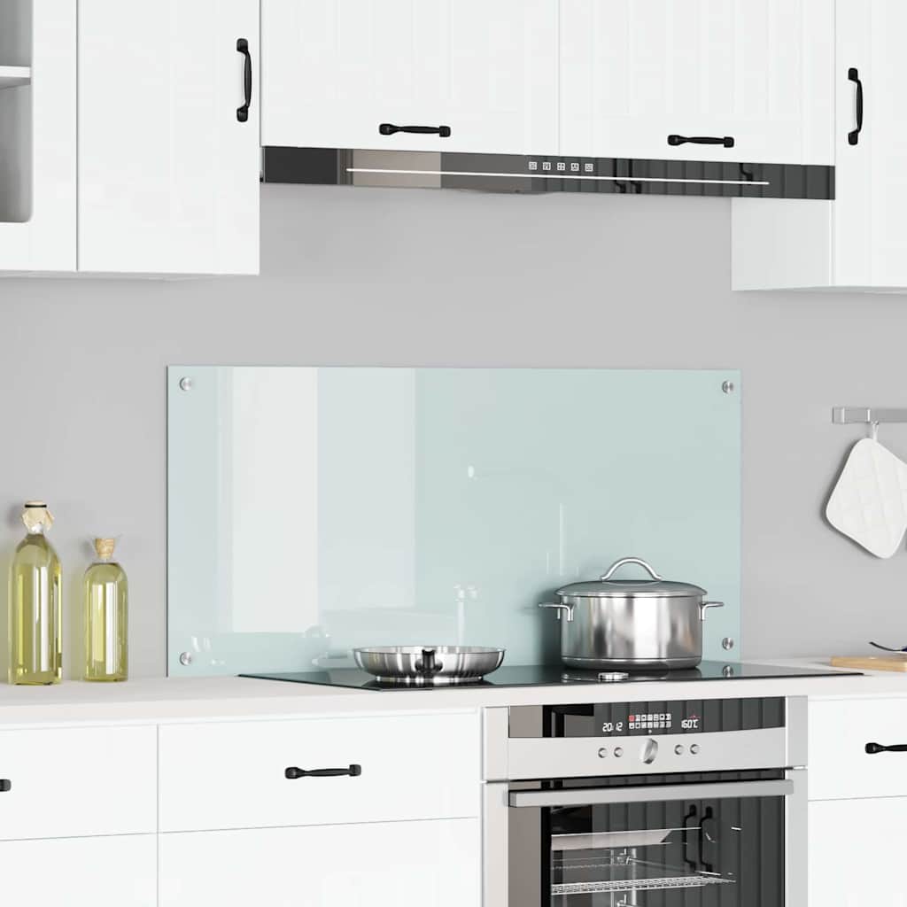 VidaXL crédence de cuisine blanc 110 x 50 cm verre trempé