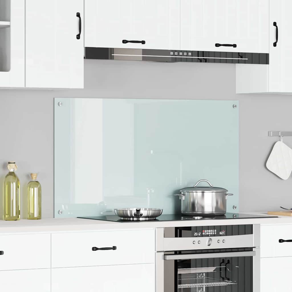 VidaXL crédence de cuisine blanc 110 x 60 cm verre trempé
