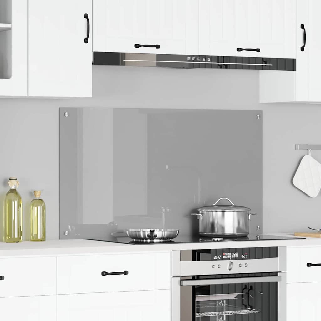 Vidaxxl crédence de cuisine gris clair 110 x 60 cm verre trempé