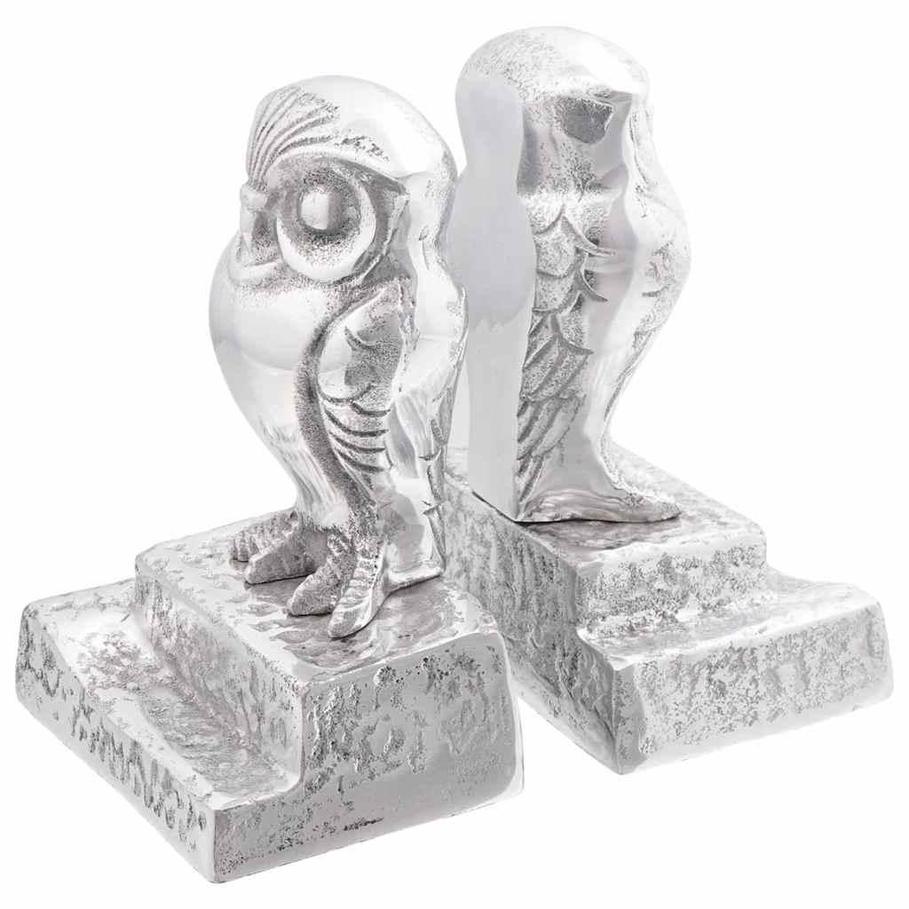 Vidaxxl serre-livres 2 pcs argent 12 x 9 x 19 cm aluminium