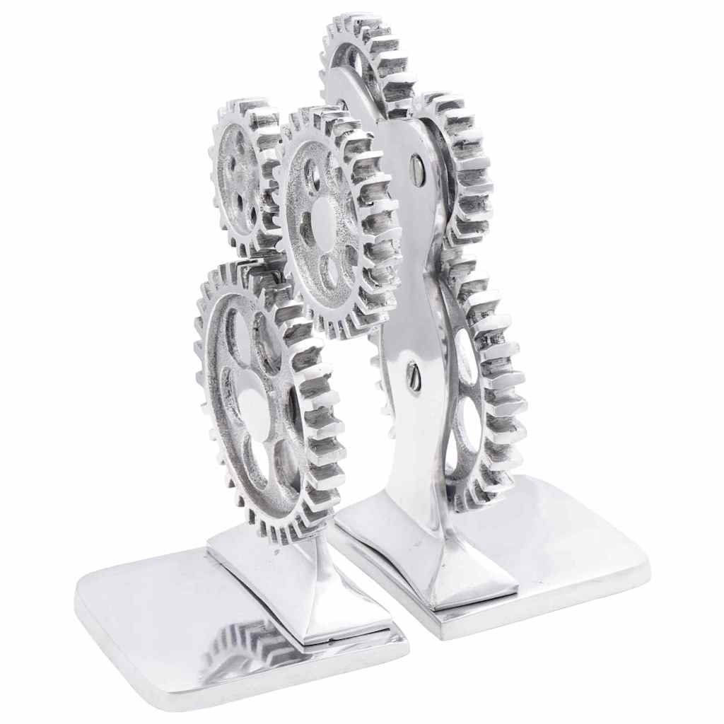 Vidaxxl serre-livres 2 pcs argent 10 x 10 x 22 cm aluminium