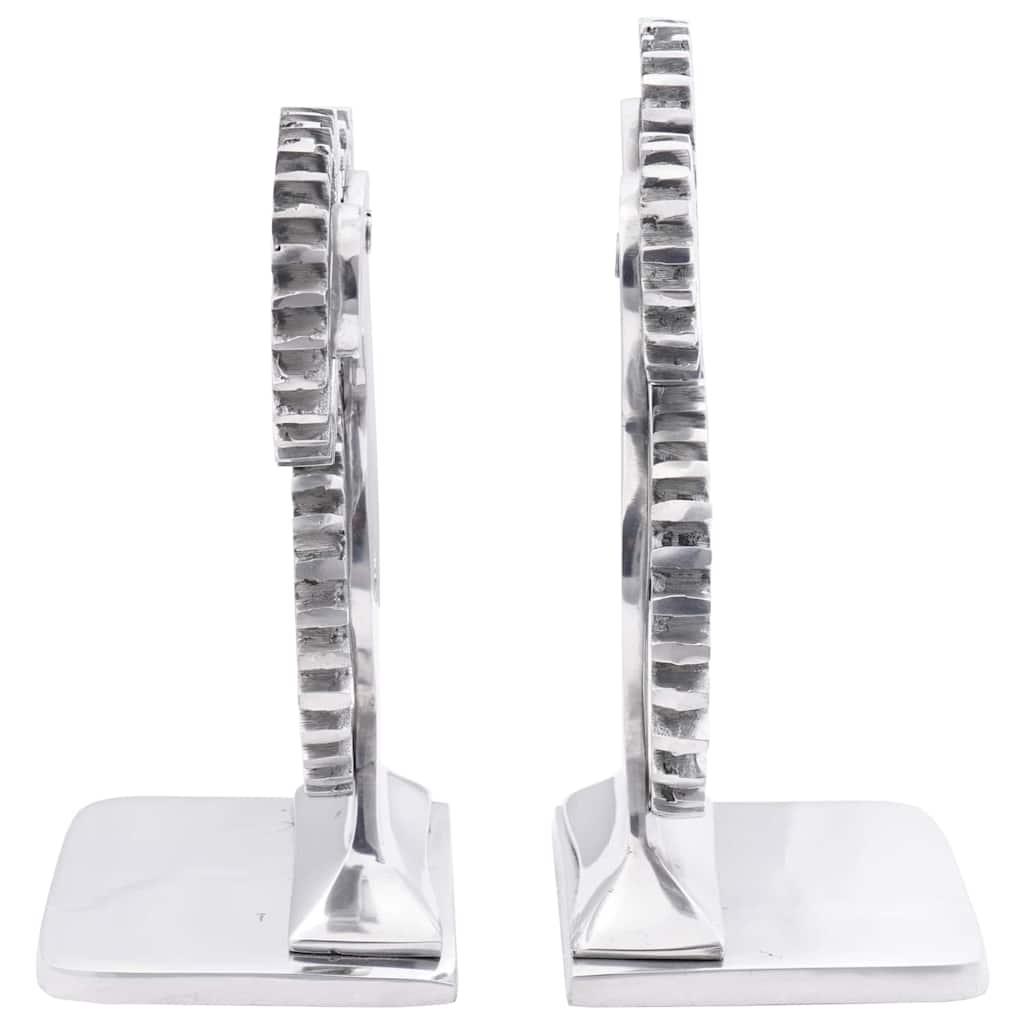Vidaxxl serre-livres 2 pcs argent 10 x 10 x 22 cm aluminium