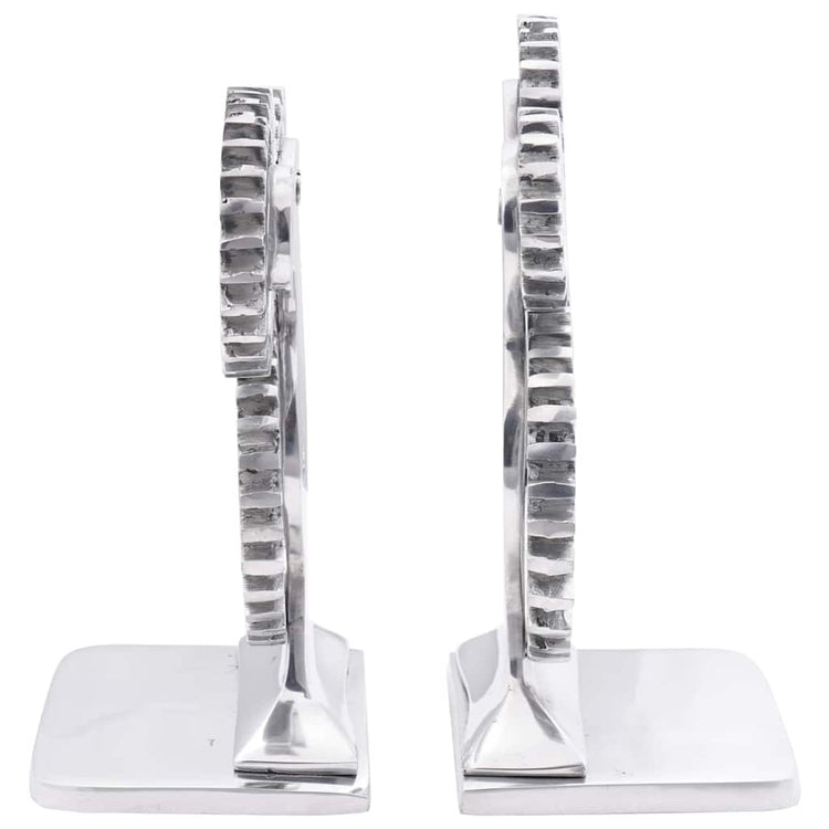 Vidaxxl serre-livres 2 pcs argent 10 x 10 x 22 cm aluminium