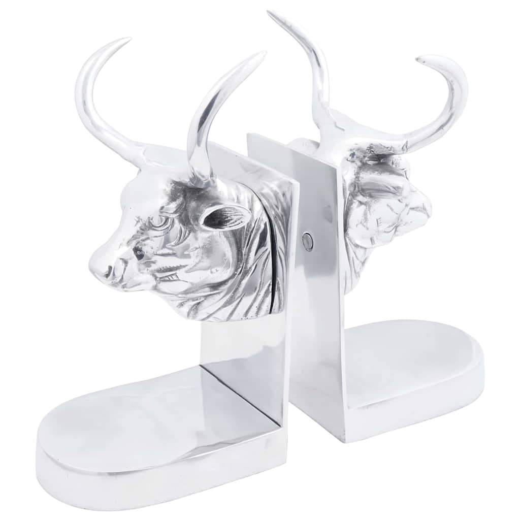 Vidaxxl serre-livres 2 pcs argent 17 x 15 x 27 cm aluminium