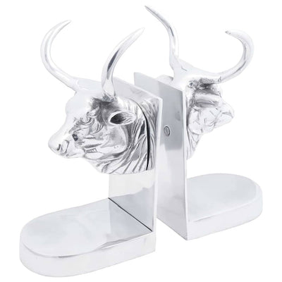 Vidaxxl serre-livres 2 pcs argent 17 x 15 x 27 cm aluminium