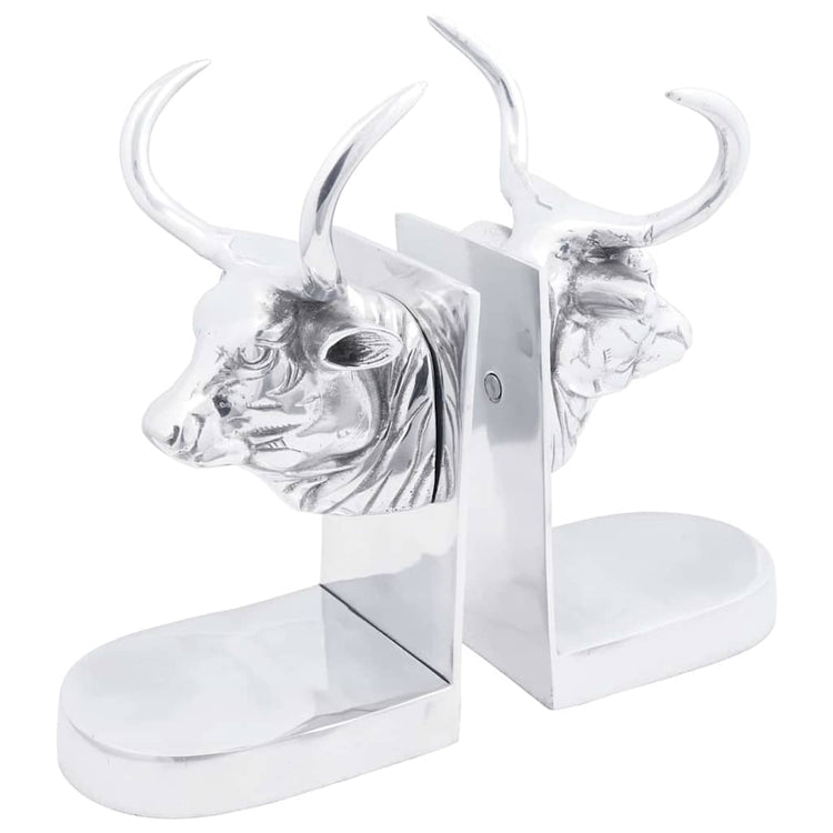 Vidaxxl serre-livres 2 pcs argent 17 x 15 x 27 cm aluminium