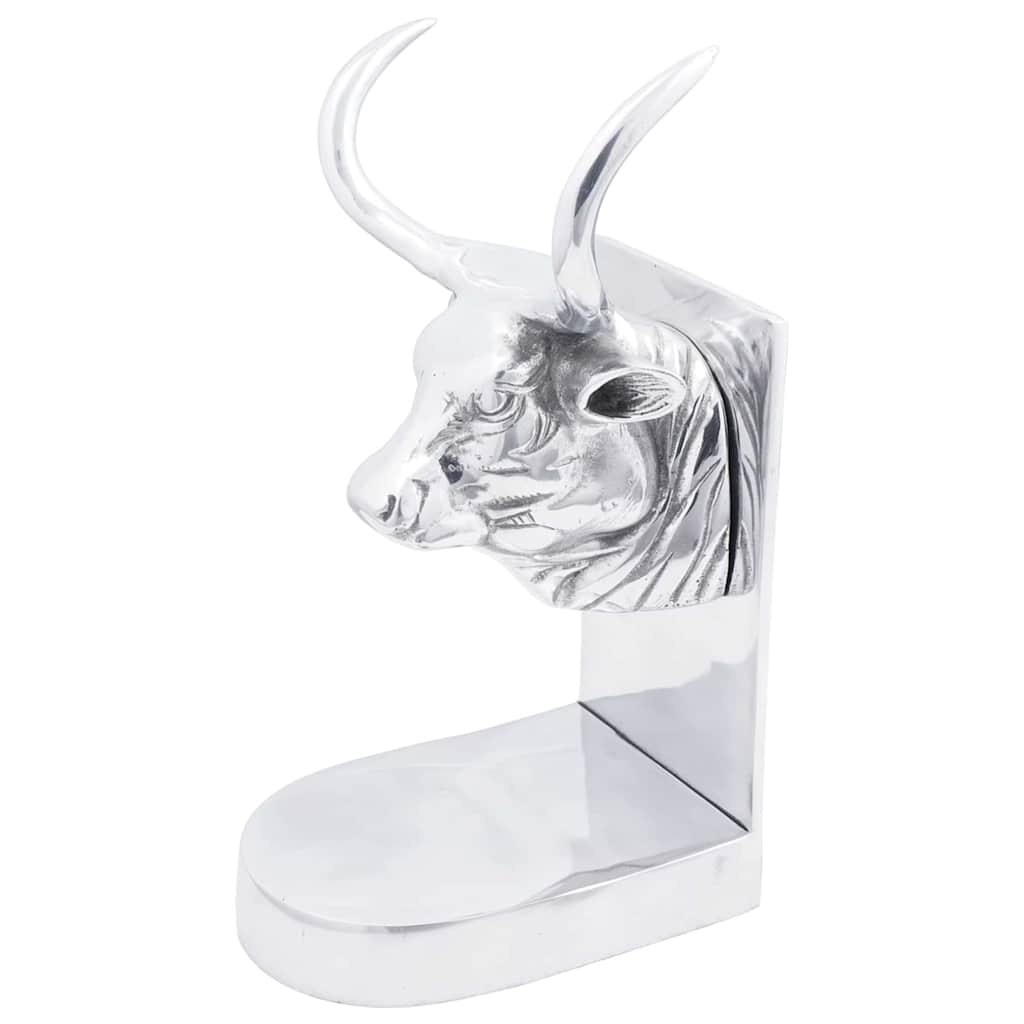 Vidaxxl serre-livres 2 pcs argent 17 x 15 x 27 cm aluminium