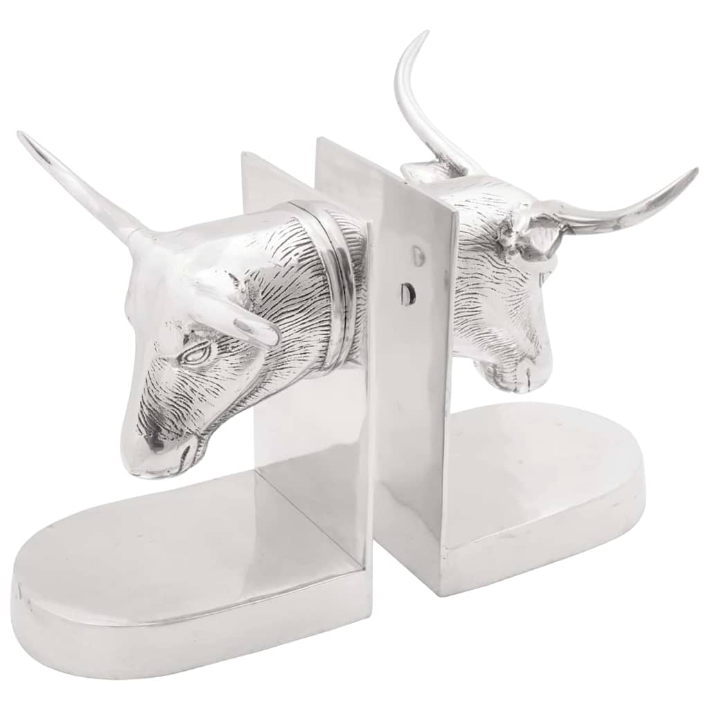 Vidaxxl serre-livres 2 pcs argent 21,5 x 15,5 x 20 cm aluminium