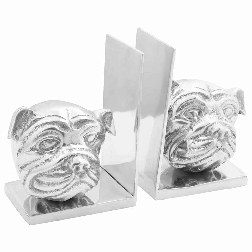 Vidaxxl serre-livres 2 pcs argent 8 x 12 x 16,5 cm aluminium