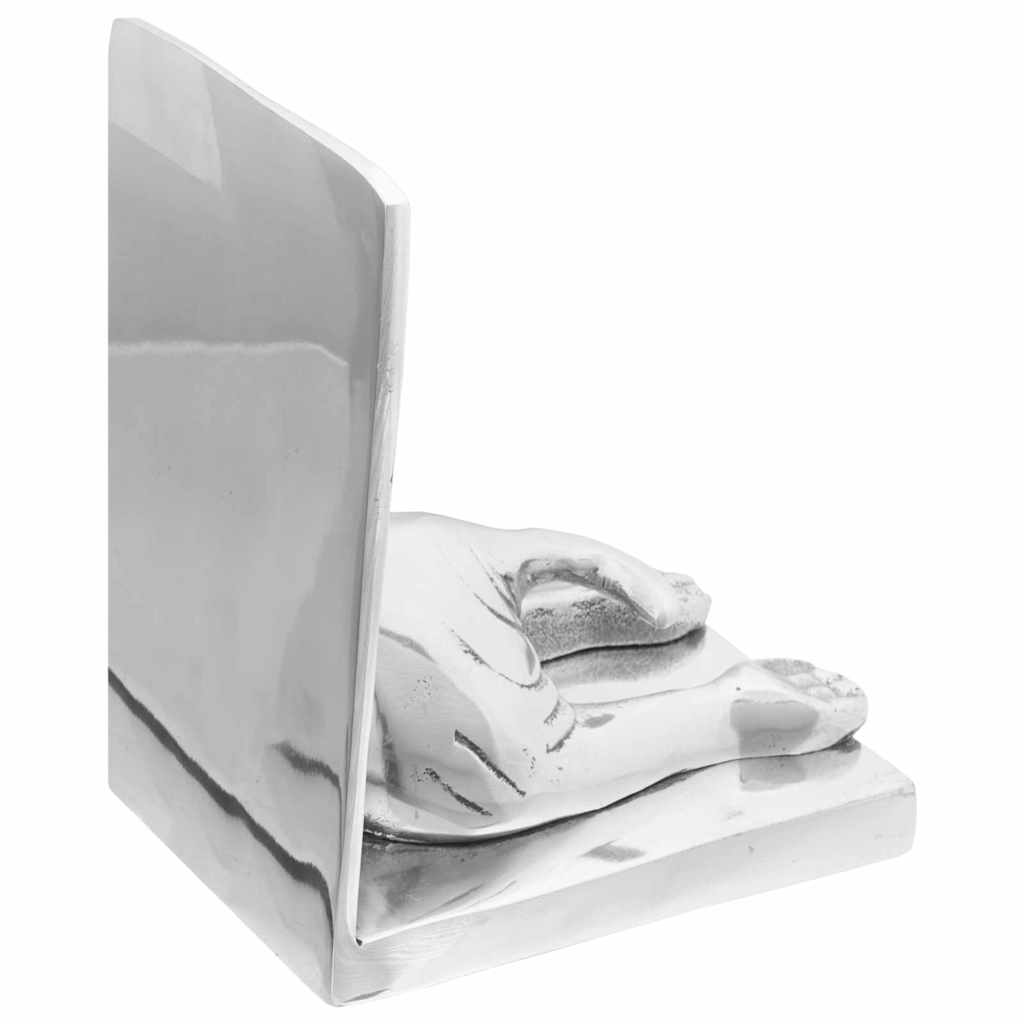 Vidaxxl serre-livres 2 pcs argent 12 x 15 x 18 cm aluminium