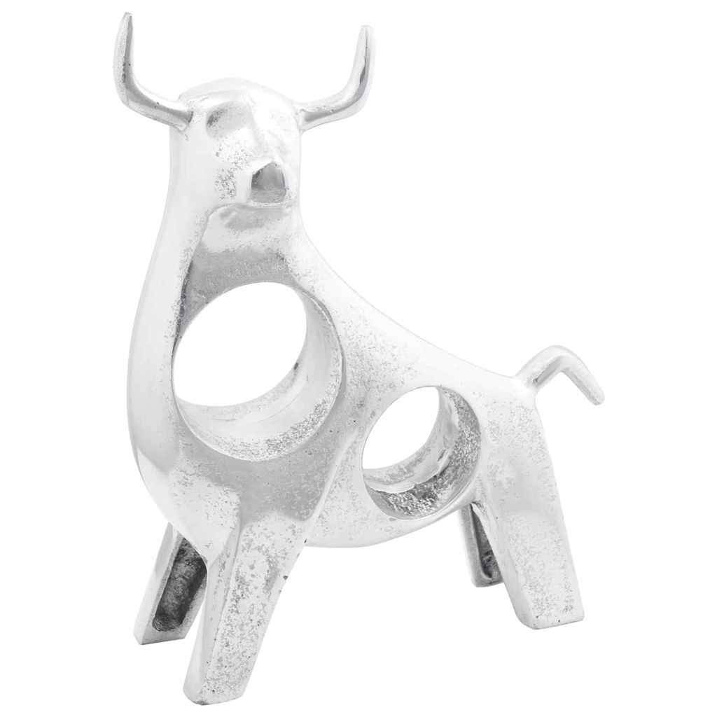 Vidaxx sculpture taureau argent 22 x 9,5 x 34 cm aluminium