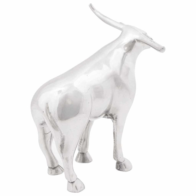 Vidaxx sculpture taureau argent 20 x 17 x 23 cm aluminium