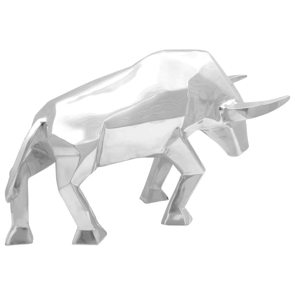 Vidaxx sculpture taureau argent 74 x 23 x 39 cm aluminium