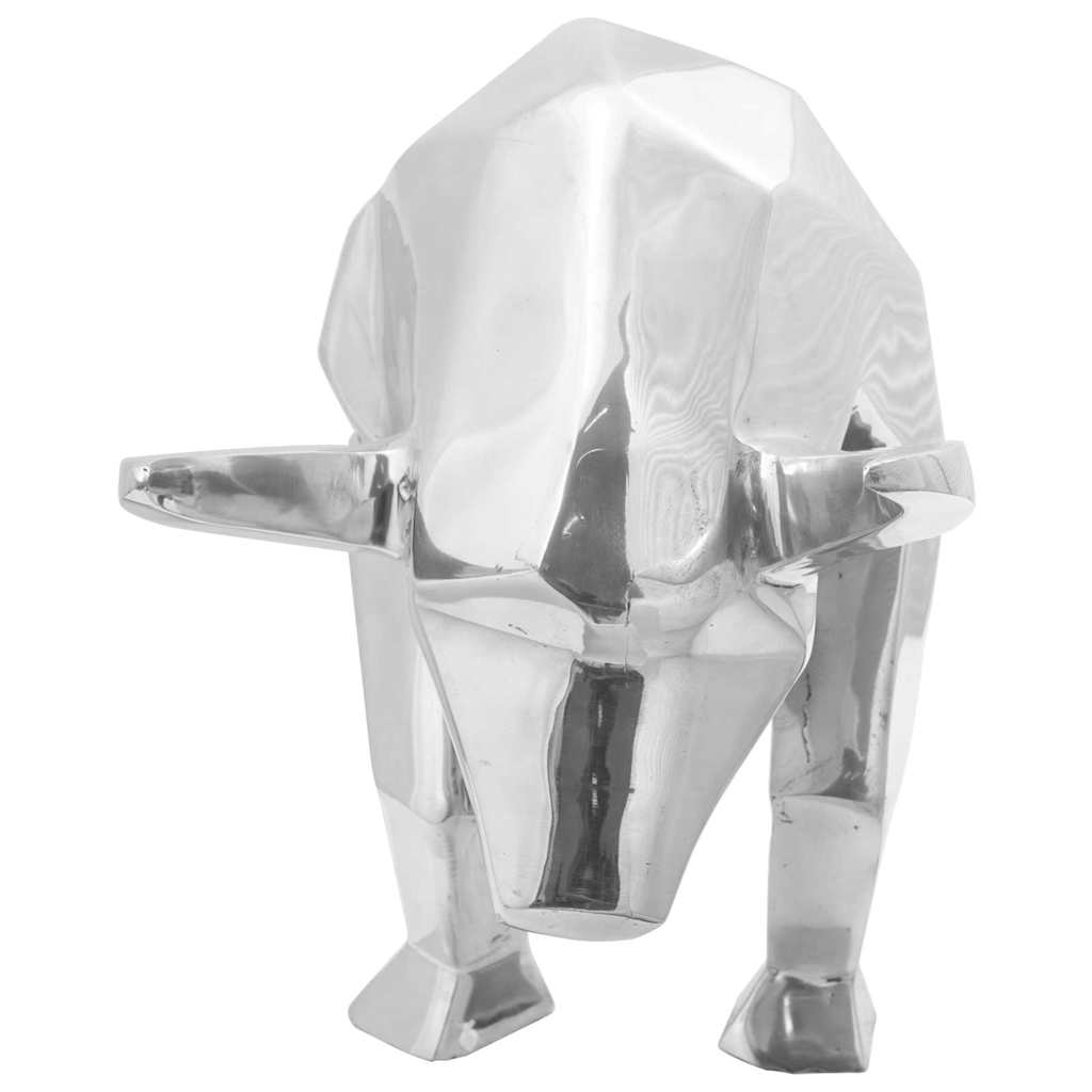 Vidaxx sculpture taureau argent 74 x 23 x 39 cm aluminium