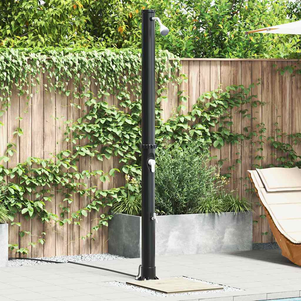 Vidaxx douche solaire extérieure noir 217 cm PVC et aluminium