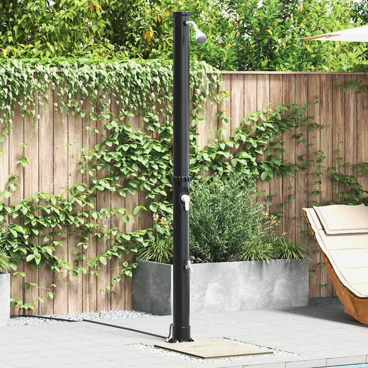 Vidaxx douche solaire extérieure noir 217 cm PVC et aluminium