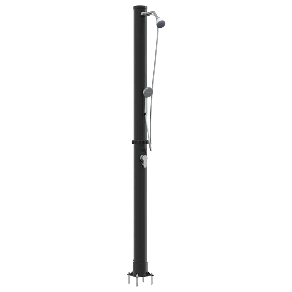 Vidaxx douche solaire extérieure noir 217 cm PVC et aluminium