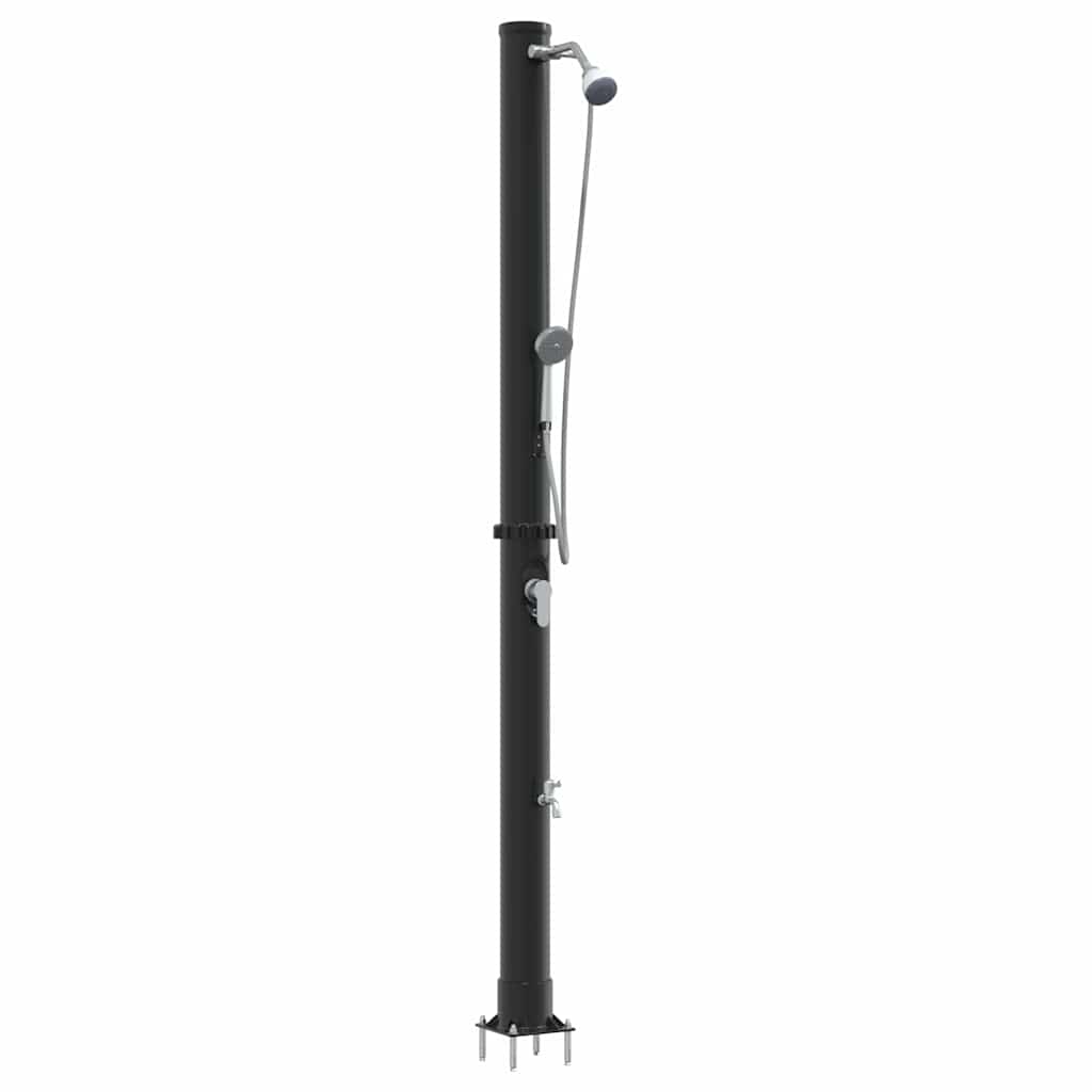 Vidaxx douche solaire extérieure noir 217 cm PVC et aluminium