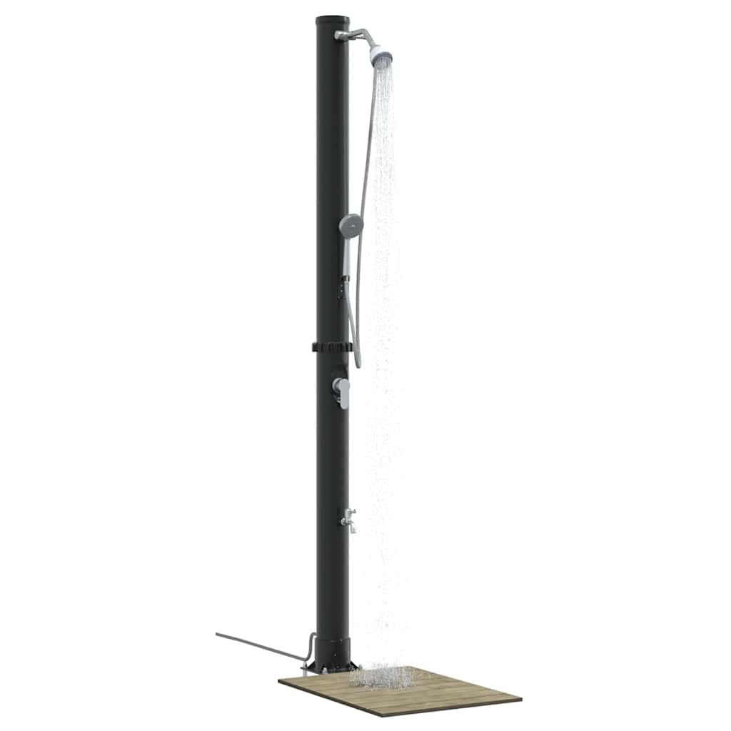 Vidaxx douche solaire extérieure noir 217 cm PVC et aluminium