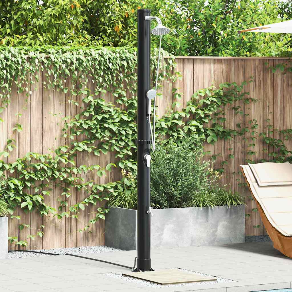Vidaxx douche solaire extérieure noir 217 cm PVC et aluminium