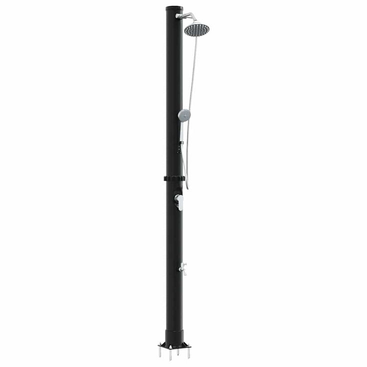 Vidaxx douche solaire extérieure noir 217 cm PVC et aluminium